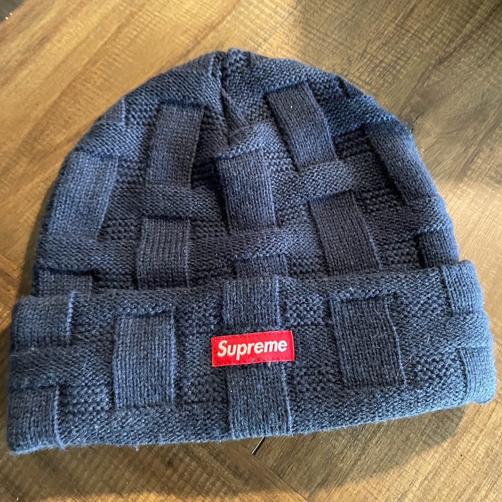 Supreme Navy Blue Weave Beanie AUTHENTIC!!